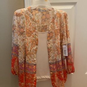 NWT Dillard’s 2-Piece floral blouse